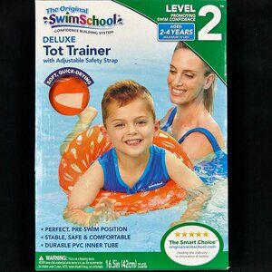 SwimSchool Inflatable Swim Trainer Deluxe Level 2 Two 33LBS 2-4 Years Pool NEW